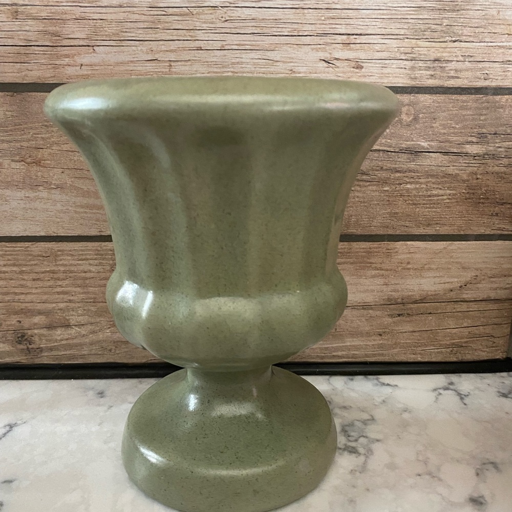 Haeger Pottery Green Pedestal Planter